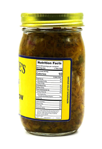 Tennessee's Best Old Fashion Chow Chow Relish (1-Mild and 1-Hot) 2 Pack | Handcrafted in Small Batches with Simple Ingredients | All Natural, Gluten-free, Produce in a Jar - 16 oz Jar (454 g)