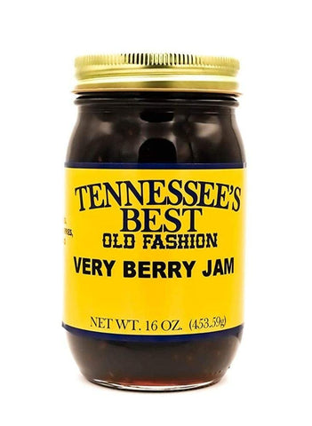 Tennessee’s Best Old Fashion Very Berry Jam | Handcrafted with Simple Ingredients - Sugar, Blueberries, Raspberries and Blackberries | All Natural, Small Batch Made - 16 oz Jar (454 g)