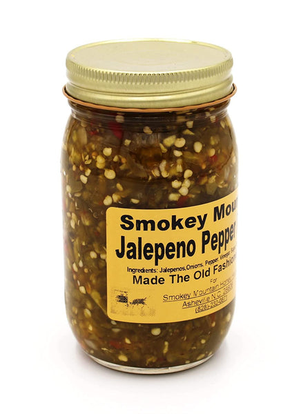 Smokey Mountain Honey House Jalapeno Pepper Relish - Colorful Homestyle Gourmet Condiment - Sweet, Spicy & Sour Taste Made with Fresh Jalapenos & All Natural Ingredients - Unique & Homemade - 16 oz