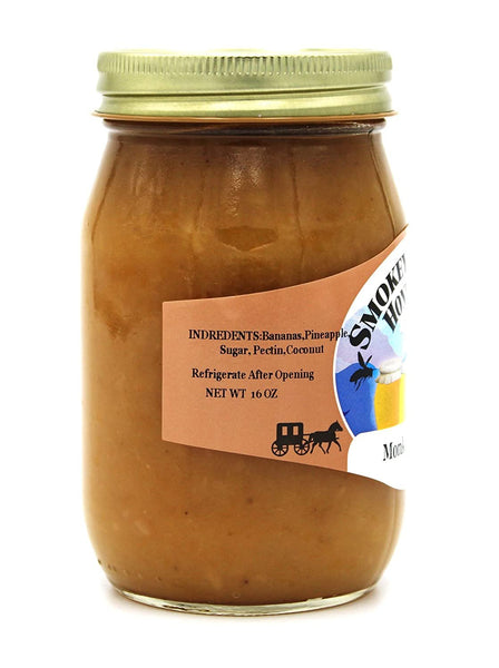 Smokey Mountain Honey House Monkey Butter - Gourmet Fruit Spread Made with Banana, Pineapple, and Coconut - Gourmet Fruit Butter Made Fresh and All Natural with Island Flavors - 16 oz Jar