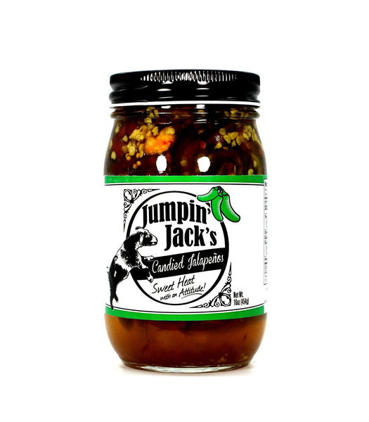 Jumpin’ Jack’s Candied Jalapenos - Jalapenos and Red Peppers- All Natural and Fresh Ingredients - Seeds - 16 oz Jar (454g)