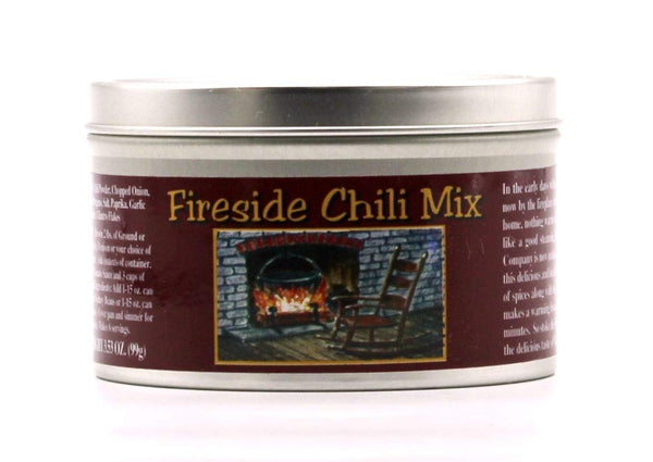 Mills Gourmet Fireside Chili Mix Tin | Made with Flavors of Chili Powder and Spicy Paprika, Just Add Beef and Tomatoes | All Natural and Fresh Ingredients - 3.53 oz Tin (99 g)