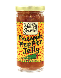 Mills Gourmet Pineapple Pepper Jelly - Bursting with Flavors of Mildly Spicy Jalapeno Peppers, Sweet Red Bell Peppers, and Delicious Pineapple - Made with Real Fruit and Veggies. - 8 oz Jar (224 g)