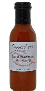 CopperLeaf Gourmet Peach Habanero Hot Sauce | Handcrafted with Peaches and Habanero Peppers | All Natural and Fresh Ingredients - 14 oz Bottle (396 g)