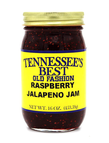 Tennessee’s Best Old Fashion Raspberry Jalapeno Jam - Handcrafted with Simple Ingredients - Raspberries, Sugar, and Jalapenos - All Natural - Gluten Free - Made in Small Batches - 16 oz Jar (454 g)