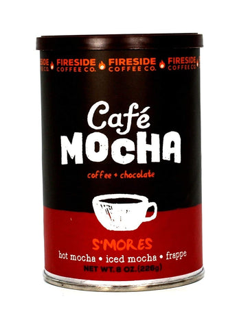 Fireside Coffee Company - Cafe Mocha S’mores - 8 oz Canister - Hot Mocha - Iced Mocha - Frappe - S’Mores