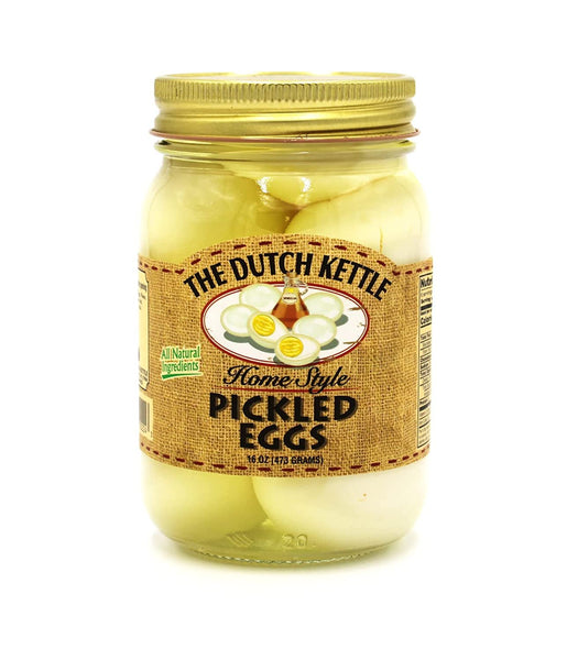 The Dutch Kettle Pickled Eggs - Homestyle Gourmet - Sweet, Sour, and Zesty Pickled Eggs - Made Fresh With All Natural, High Quality, Ingredients - Flavorful and Handcrafted in Small Batches - 16 oz