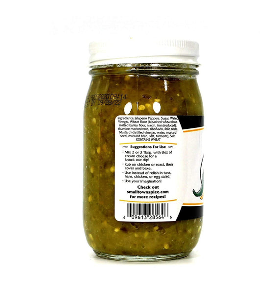 Deep Fork Small Town Spice Medium Pepper Butter - Two Pack - Medium Pepper Spread with Green Bell & Jalapeno Peppers - Relish, Dip, Rub, or Condiment - Two 16 oz Jars (454g)