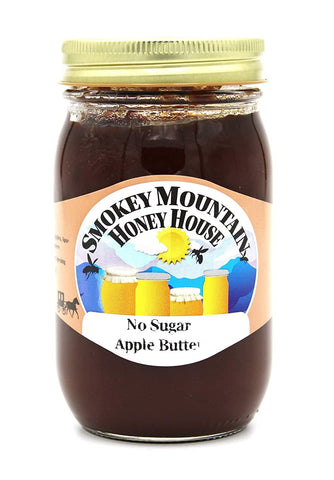 Smokey Mountain Honey House No Sugar Added Apple Butter - Gourmet Fruit Spread Made from All Natural and Fresh Ingredients without Adding Additional Sugar - From the Farm to the Table - 16 oz Jar