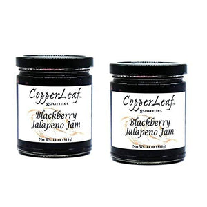 CopperLeaf Gourmet Blackberry Jalapeno Jam - Two 11 oz Jar - All-Natural, No Preservatives - Blackberry Jalapeno Jam