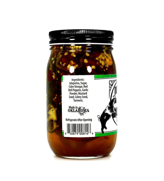 Jumpin’ Jack’s Candied Jalapenos - Jalapenos and Red Peppers- All Natural and Fresh Ingredients - Seeds - 16 oz Jar (454g)