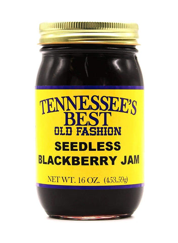 Tennessee’s Best Seedless Blackberry Jam | Handcrafted with Sugar, Blackberries and Strained to Remove the Seeds | All Natural, Small Batch-Made - 16 oz Jar (454 g)