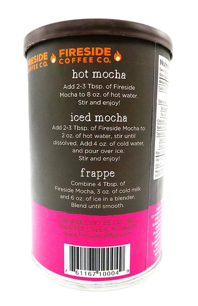 Fireside Coffee Company - Cafe Mocha Chocolate Covered Cherry 8 oz Canister - Hot Mocha - Iced Mocha - Frappe - Chocolate Covered Cherry