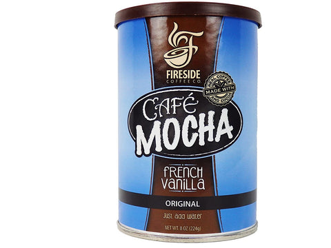 Fireside Coffee Cafe Mocha Instant Flavor Coffee 8 Ounce Canister -French Vanilla