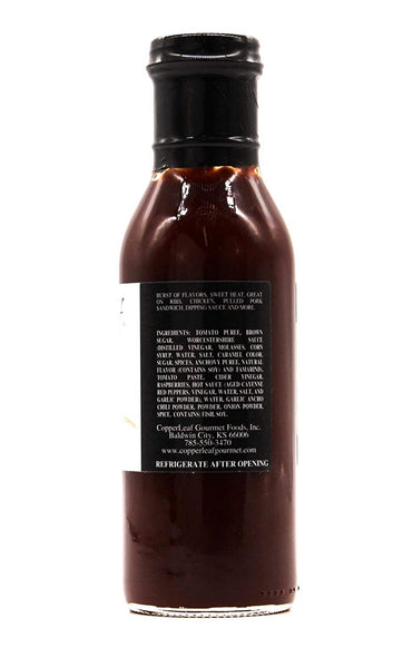 CopperLeaf Gourmet Raspberry Ancho Chili BBQ Sauce | Handcrafted with Sweet Raspberries and Smoky Ancho Chilis | All Natural and Fresh Ingredients - 14 oz Bottle (396 g)