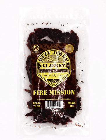 GI Jerky Beef Jerky - Fire Mission - Veteran Owned - Made in the USA - Sweet & Spicy Jerky with a Serious Explosion of Flavor from the Three Pepper Blend Mixed with the Sweetness of Brown Sugar - 4 oz