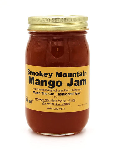 Smokey Mountain Honey House Mango Jam - Sweet Gourmet Fruit Spread Made with Fresh Mango- Made The Old Fashioned Way - 16 oz Jar