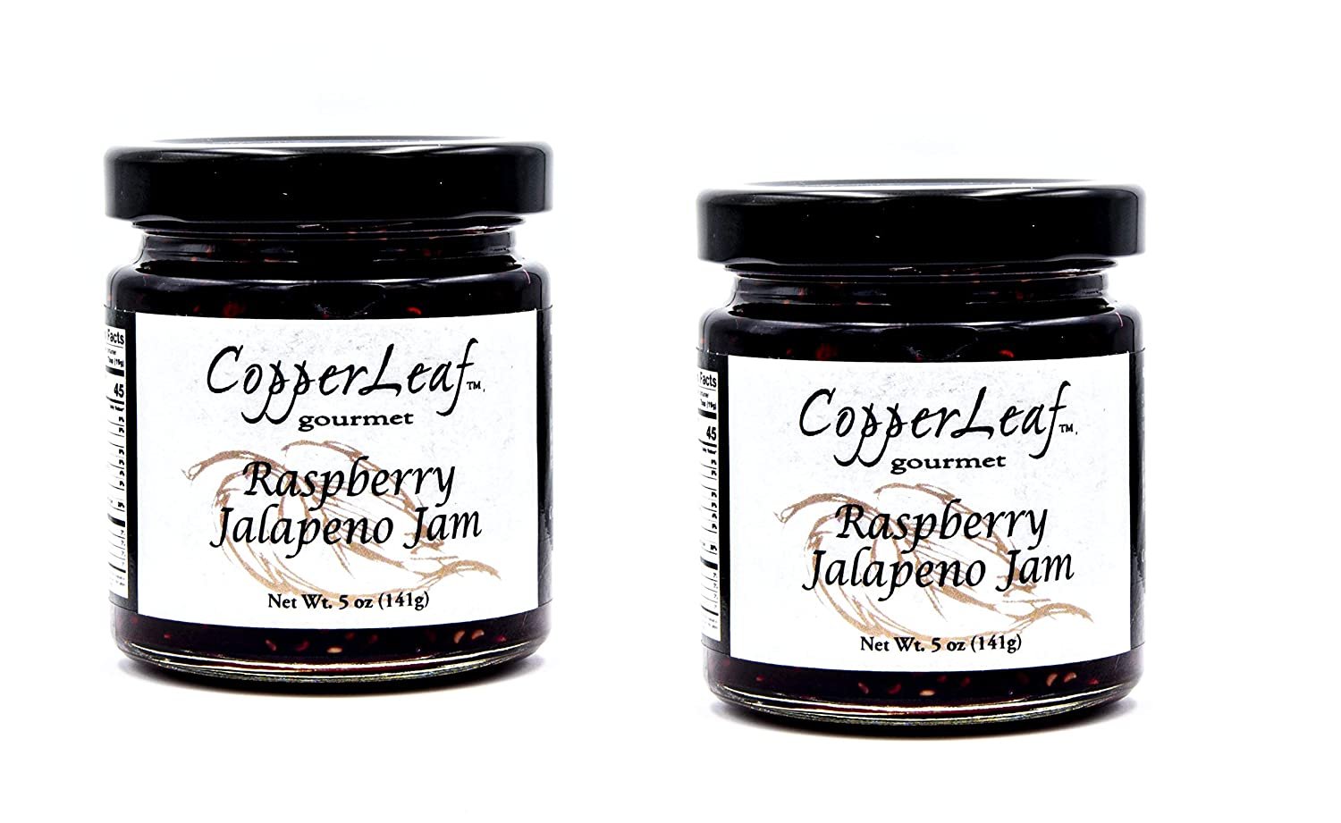 CopperLeaf Gourmet Raspberry Jalapeno Jam - Two Pack - Fresh - All-Natural, No Preservatives - Two 11 oz Jars