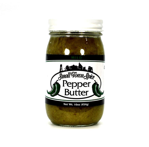 Deep Fork Small Town Spice Mild Pepper Butter - Mild Pepper Spread with Green Bell & Jalapeno Peppers - Relish, Dip, Rub, or Condiment - 16 oz (454g)