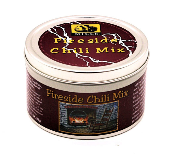 Mills Gourmet Fireside Chili Mix Tin | Made with Flavors of Chili Powder and Spicy Paprika, Just Add Beef and Tomatoes | All Natural and Fresh Ingredients - 3.53 oz Tin (99 g)