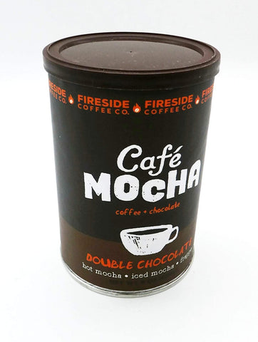 Fireside Coffee Company - Cafe Mocha Double Chocolate 8 oz Canister - Hot Mocha - Iced Mocha - Frappe - Double Chocolate