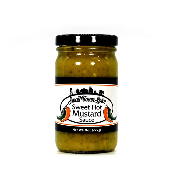 Deep Fork Small Town Spice Sweet Hot Mustard - Award Winning Spread - Sweet and Spicy Mustard Sauce Made with Jalapenos - 8 oz (227g)