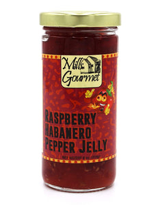 Mills Gourmet Raspberry Habanero Jelly - Bursting with Flavors of Spicy Habanero Peppers, Sweet Red Bell Peppers, and Raspberries - Made with Real Fruit and Veggies - 8 oz Jar (224 g)