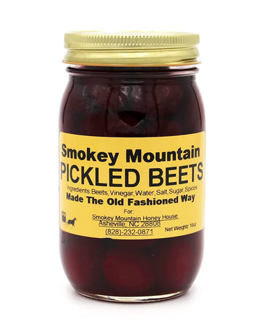 Smokey Mountain Honey House Pickled Beets - Homestyle Gourmet Condiment - Sweet, Savory & Sour Taste - Made with Fresh & Simple Ingredients - Unique & All Natural - Made The Old Fashioned Way- 16 oz