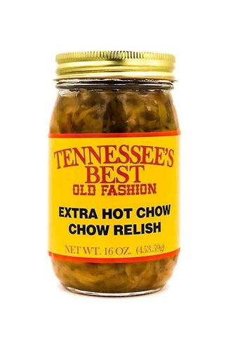 Tennessee’s Best Old Fashion Extra Hot Chow Chow | Handcrafted in Small Batches with Simple Ingredients | All Natural, Gluten-free, Produce in a Jar - 16 oz Jar (454 g)